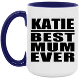 Katie Best Mum Ever - 15oz Accent Mug Purple