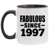 27th Birthday Fabulous Since 1997 - 11oz Accent Mug Black