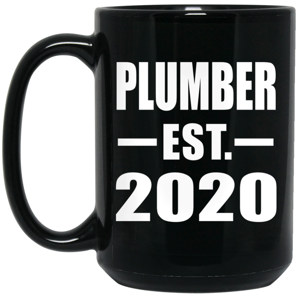Plumber Established EST. 2020 - 15oz Coffee Mug Black