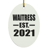Waitress Established EST. 2021 - Oval Ornament