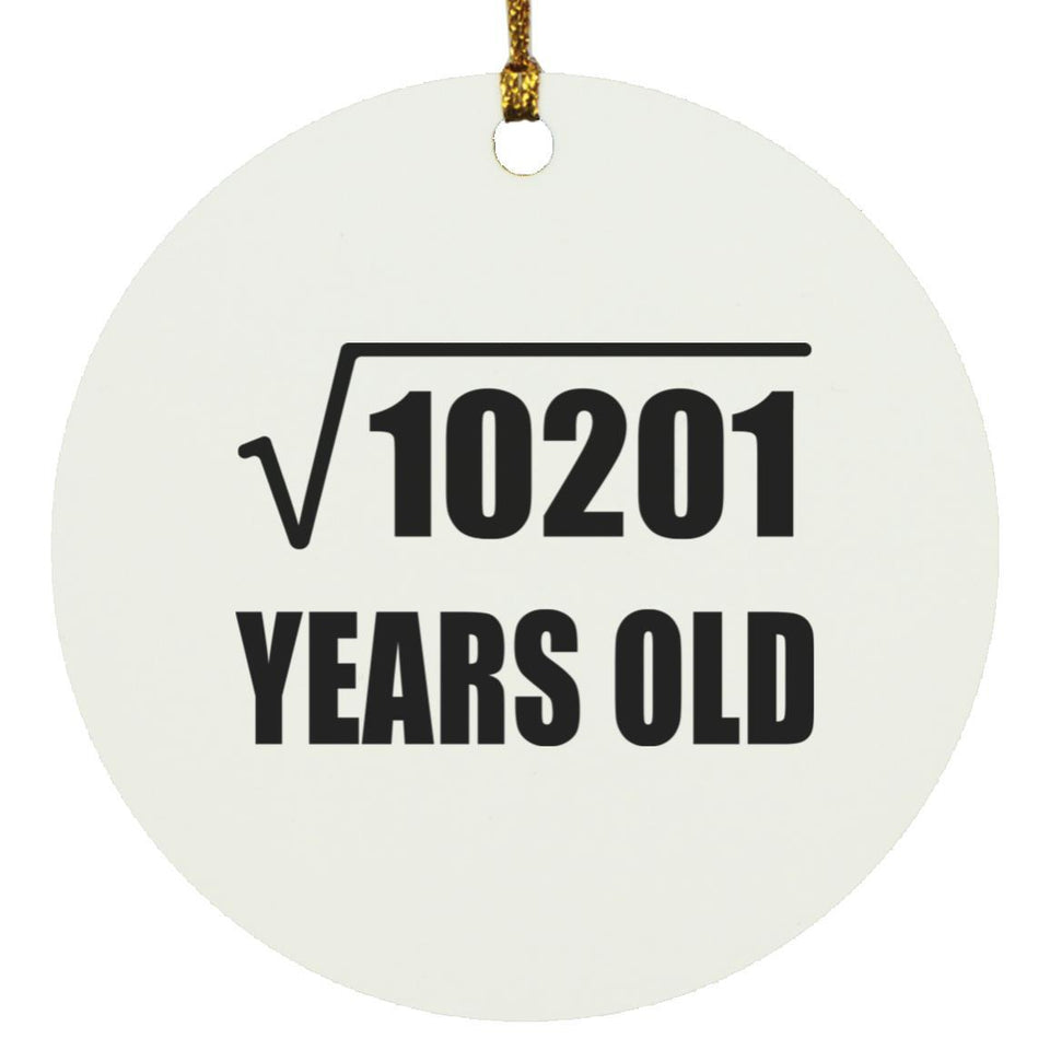 101st Birthday Square Root of 10201 Years Old - Circle Ornament