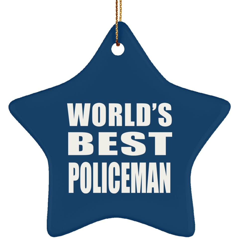 World's Best Policeman - Star Ornament