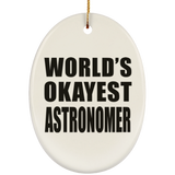 World's Okayest Astronomer - Oval Ornament