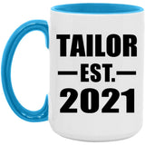 Tailor Established EST. 2021 - 15oz Accent Mug Blue