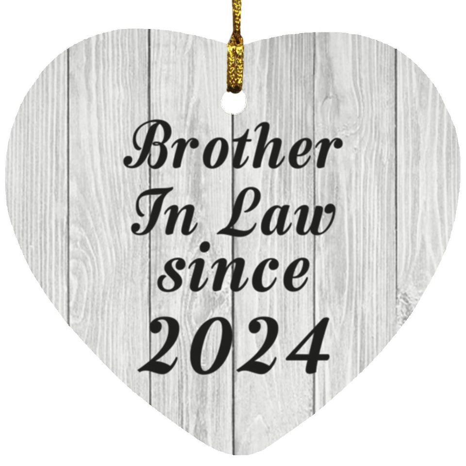 Brother In Law Since 2024 - Heart Ornament F