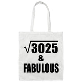 55th Birthday Square Root of 3025 & Fabulous - Tote Bag White
