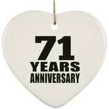 71st Anniversary 71 Years - Heart Ornament