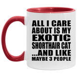 All I Care About Is My Exotic Shorthair Cat - 11oz Accent Mug Red