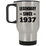 87th Birthday Legendary Since 1937 - Silver Travel Mug