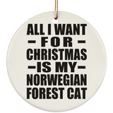 All I Want For Christmas Is My Norwegian Forest Cat - Circle Ornament