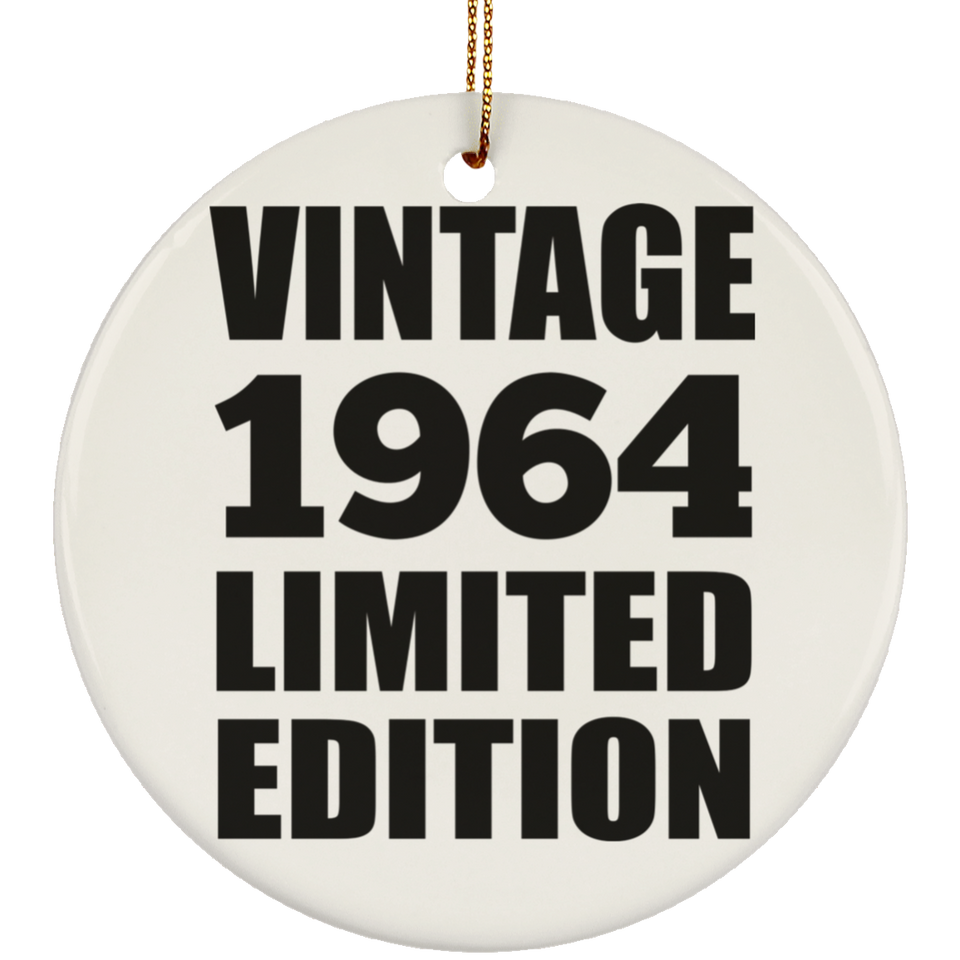 60th Birthday Vintage 1964 Limited Edition - Circle Ornament