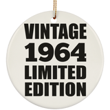 60th Birthday Vintage 1964 Limited Edition - Circle Ornament