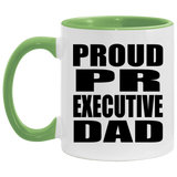 Proud PR Executive Dad - 11oz Accent Mug Green