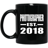 Photographer Established EST. 2018 - 11 Oz Coffee Mug Black