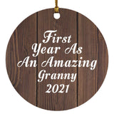 First Year As An Amazing Granny 2021 - Circle Ornament D