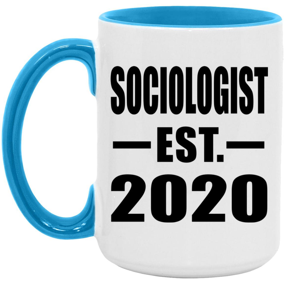 Sociologist Established EST. 2020 - 15oz Accent Mug Blue