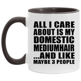 All I Care About Is My Domestic Mediumhair - 11oz Accent Mug Black