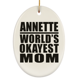 Annette World's Okayest Mom - Oval Ornament