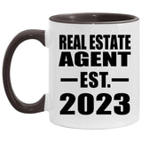 Real Estate Agent Established EST. 2023 - 11oz Accent Mug Black