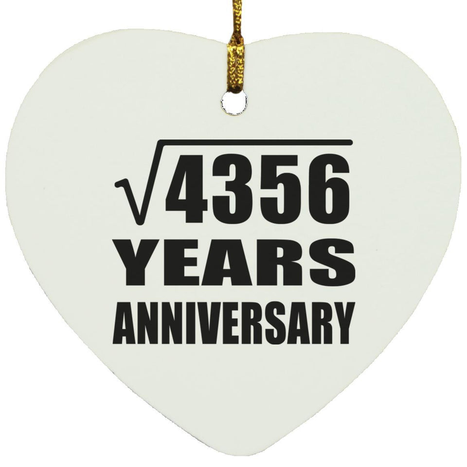 66th Anniversary Square Root of 4356 Years Anniversary - Heart Ornament