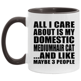 All I Care About Is My Domestic Mediumhair Cat - 11oz Accent Mug Black