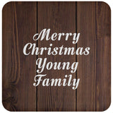 Merry Christmas Young Family - Drink Coaster D