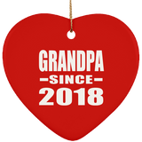 Grandpa Since 2018 - Heart Ornament