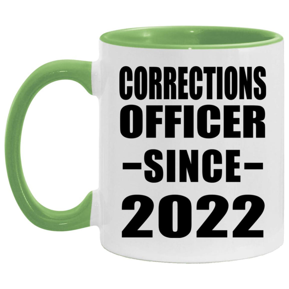 Corrections Officer Since 2022 - 11oz Accent Mug Green
