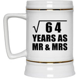 8th Anniversary Square Root of 64 Years As Mr & Mrs - Beer Stein