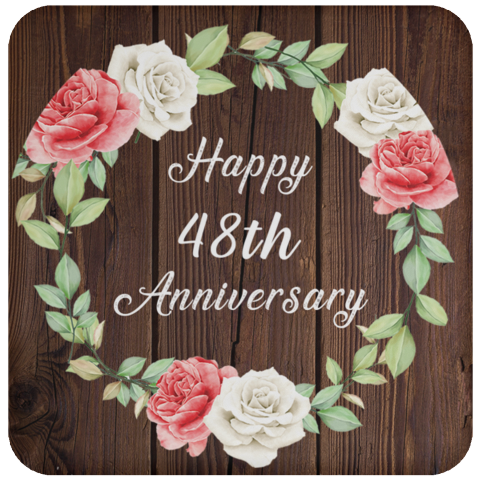 Happy 48th Anniversary - Drink Coaster A
