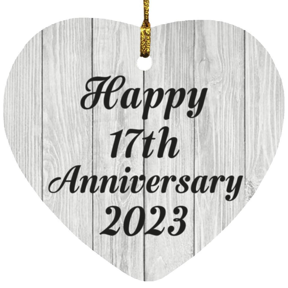Happy 17th Anniversary 2023 - Heart Ornament F