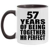 57th Anniversary 57 Years Of Being Mr Perfect - 11oz Accent Mug Black