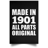 123rd Birthday Made in 1901 All Parts Original - Poster Portrait