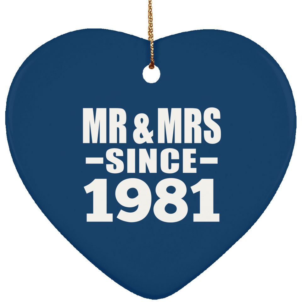 43rd Anniversary Mr & Mrs Since 1981 - Heart Ornament