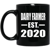 Dairy Farmer Established EST. 2020 - 11oz Coffee Mug Black