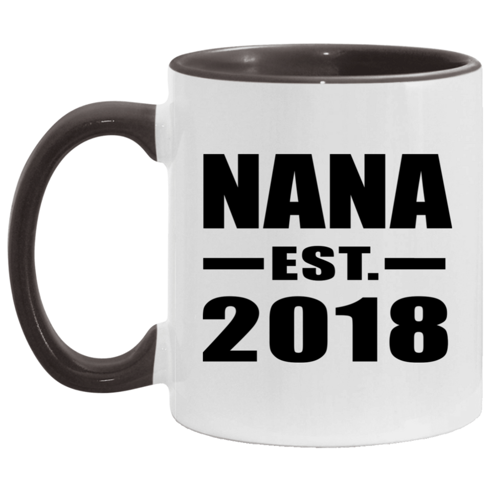 Nana Established EST. 2018 - 11oz Accent Mug Black