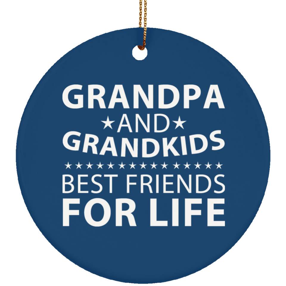 Grandpa and Grandkids, Best Friends For Life - Circle Ornament