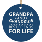 Grandpa and Grandkids, Best Friends For Life - Circle Ornament