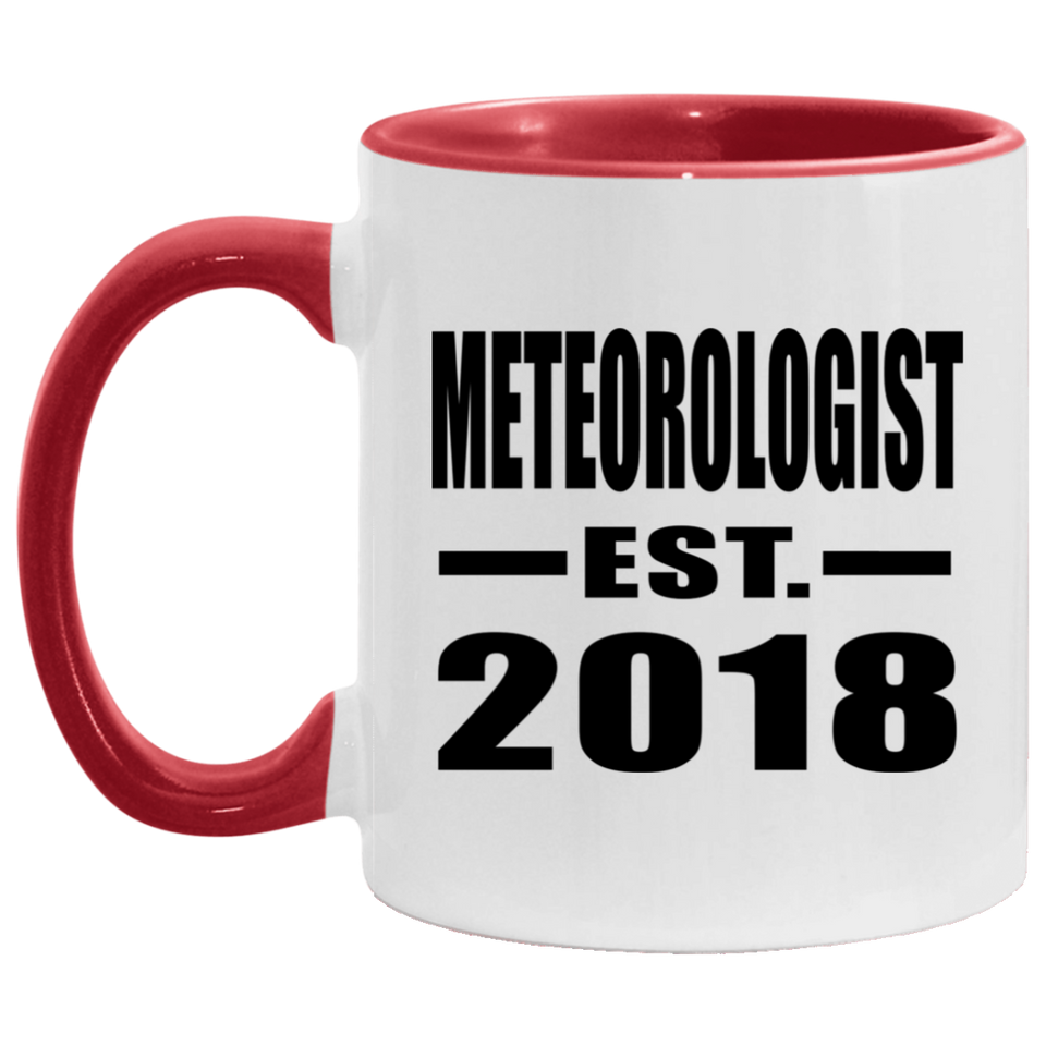 Meteorologist Established EST. 2018 - 11oz Accent Mug Red