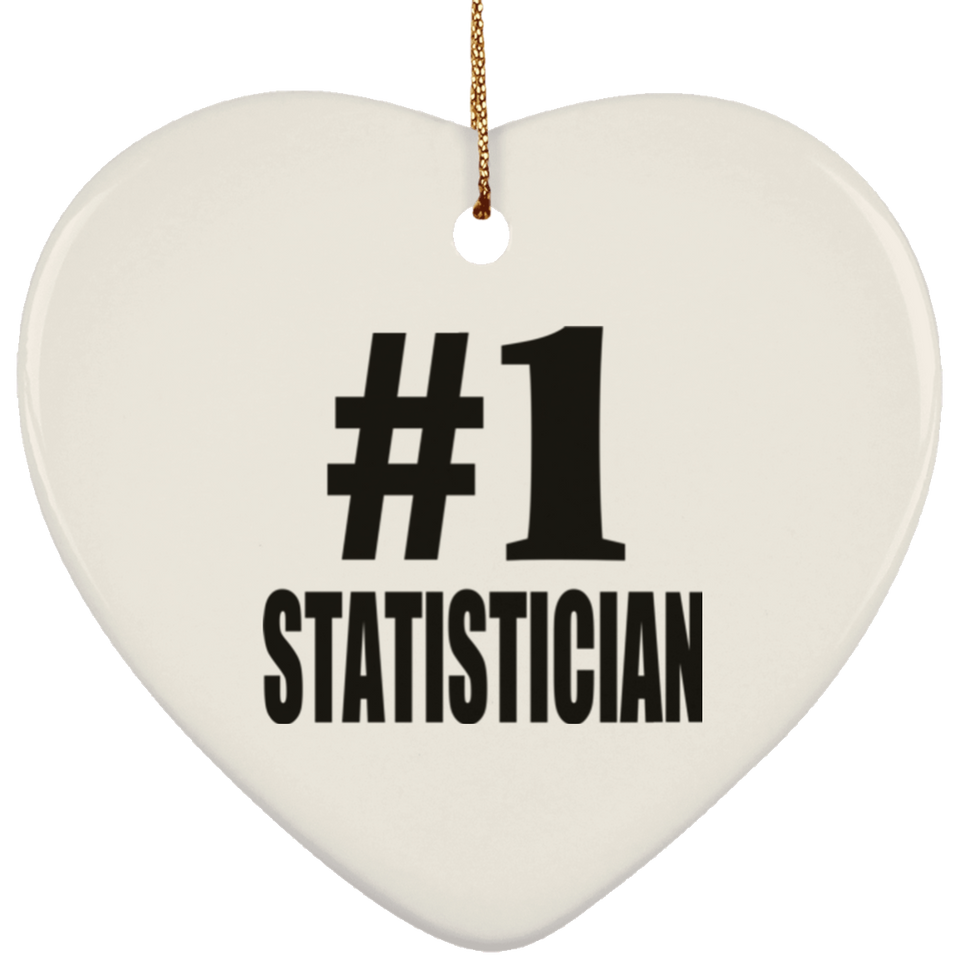 Number One #1 Statistician - Heart Ornament