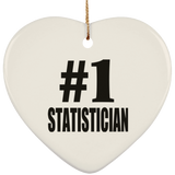 Number One #1 Statistician - Heart Ornament