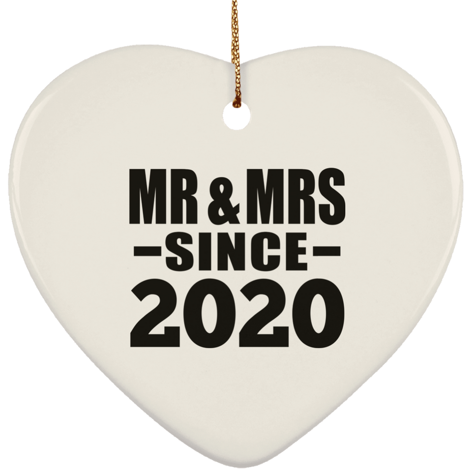 4th Anniversary Mr & Mrs Since 2020 - Heart Ornament