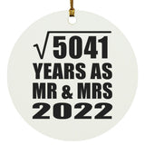 71st Anniversary Square Root of 5041 Years As Mr & Mrs 2022 - Circle Ornament