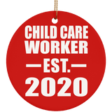 Child Care Worker Established EST. 2020 - Circle Ornament
