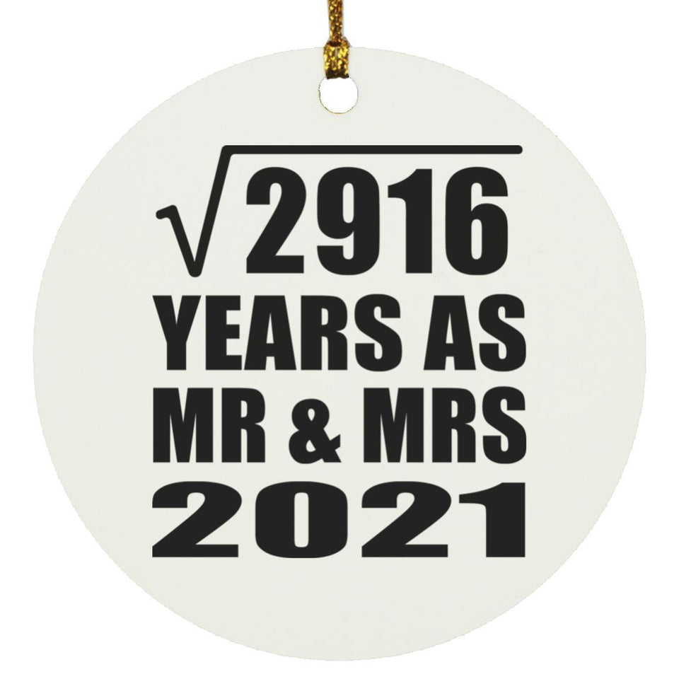 54th Anniversary Square Root of 2916 Years As Mr & Mrs 2021 - Circle Ornament