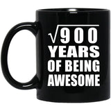 30th Birthday Square Root of 900 Years of Being Awesome - 11oz Coffee Mug Black