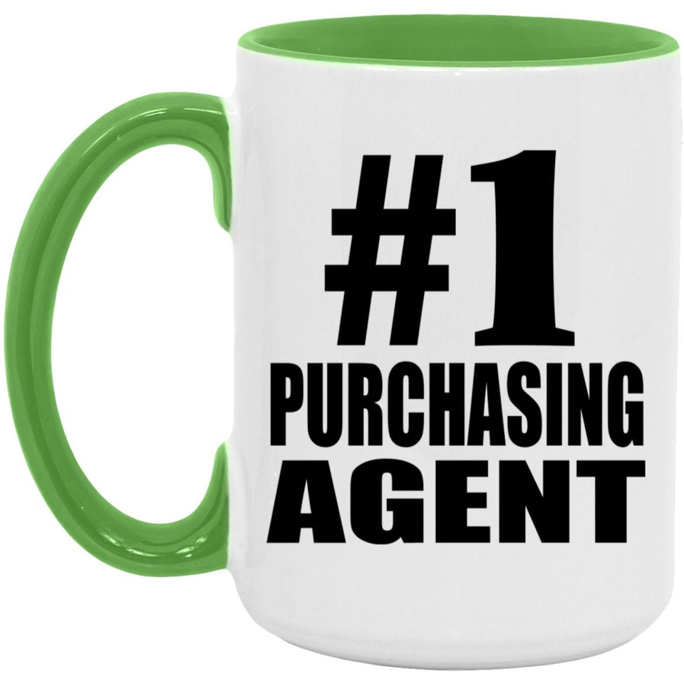 Number One #1 Purchasing Agent - 15oz Accent Mug Green