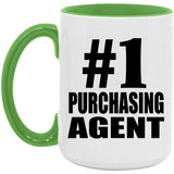 Number One #1 Purchasing Agent - 15oz Accent Mug Green