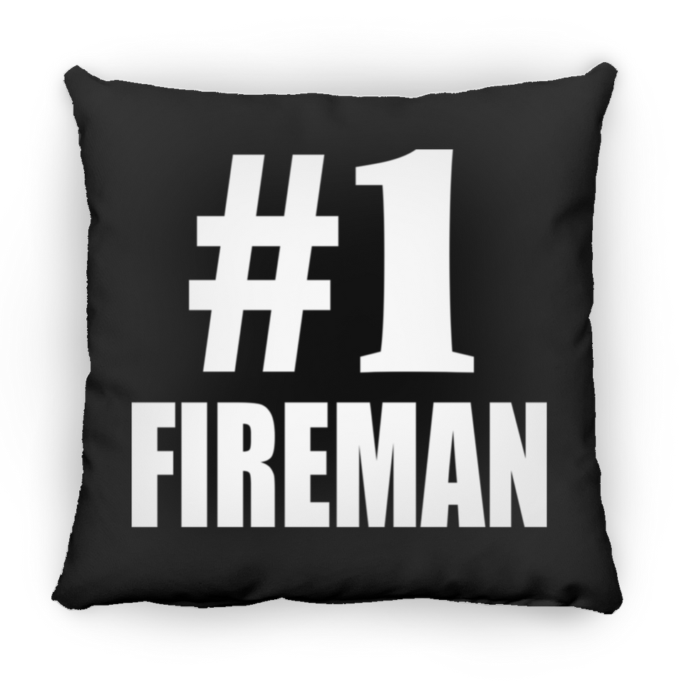 Number One #1 Fireman - Throw Pillow Black