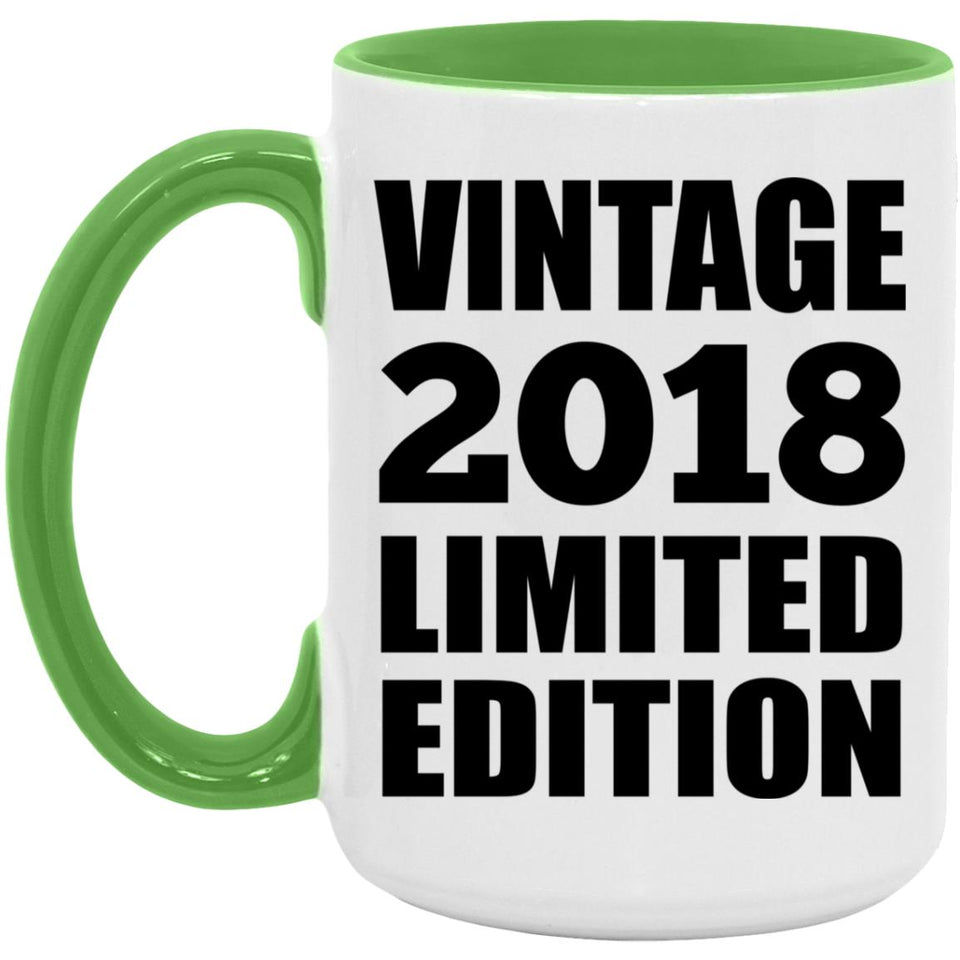 6th Birthday Vintage 2018 Limited Edition - 15oz Accent Mug Green